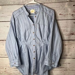 Maeve Button Up Tunic Blouse Large